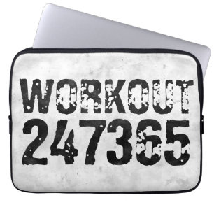 Worn out and scratched text Workout 247365 rustic Laptop Sleeve