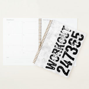 Worn out and scratched text Workout 247365 rustic Planner