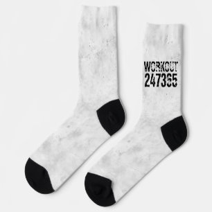 Worn out and scratched text Workout 247365 rustic Socks