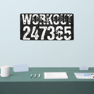 Worn out and scratched text Workout 247365 vintage Banner