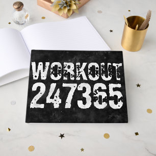 Worn out and scratched text Workout 247365 vintage Guest Book