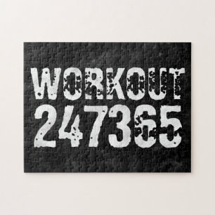 Worn out and scratched text Workout 247365 vintage Jigsaw Puzzle