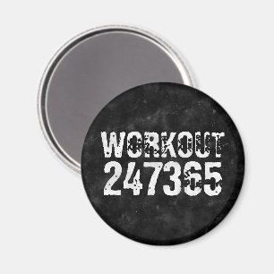 Worn out and scratched text Workout 247365 vintage Magnet