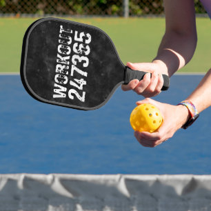 Worn out and scratched text Workout 247365 vintage Pickleball Paddle