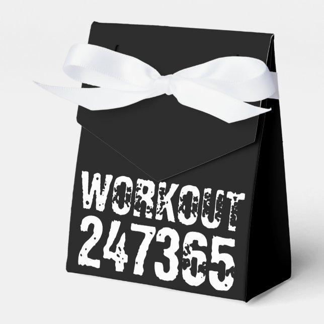 Worn out and scratched text Workout 247365 white Favour Box (Front Side)