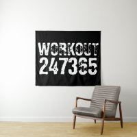 Worn out and scratched text Workout 247365 white
