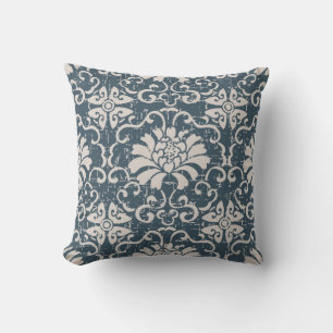 Worn out antique seamless background botanic spira cushion