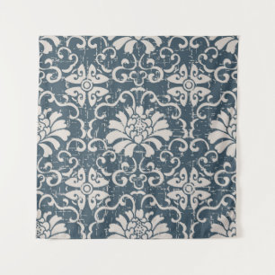 Worn out antique seamless background botanic spira tapestry