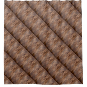 Worn pine board shower curtain