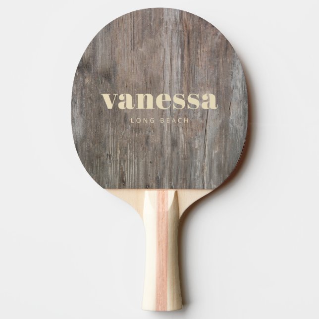 Worn Planks Minimal Modern Classic Name Ping Pong Paddle (Back)
