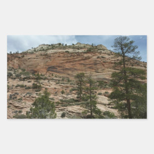 Worn Rock Walls in Zion National Park Rectangular Sticker