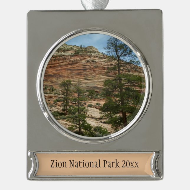 Worn Rock Walls in Zion National Park Silver Plated Banner Ornament (Front)
