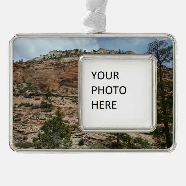Worn Rock Walls in Zion National Park Silver Plated Framed Ornament (Front)