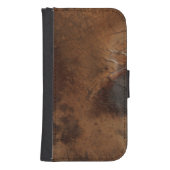 Worn Saddle Faux Leather Samsung Galaxy Wallet Case (Front)
