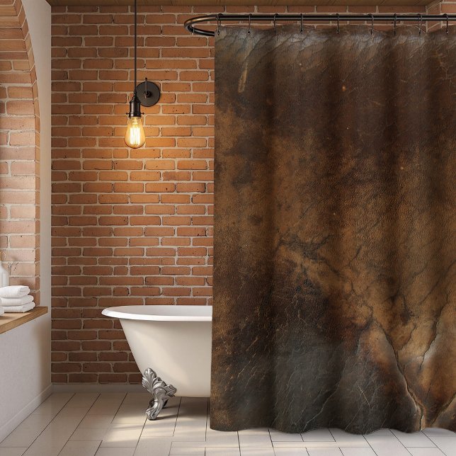 Worn Saddle Faux Leather Shower Curtain (Creator Uploaded)