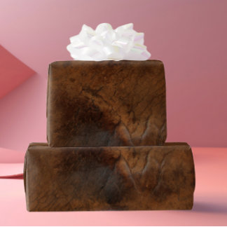 Worn Saddle Faux Leather Wrapping Paper