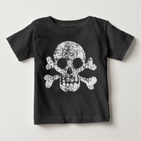 Worn Skull and Crossbones Baby T-Shirt