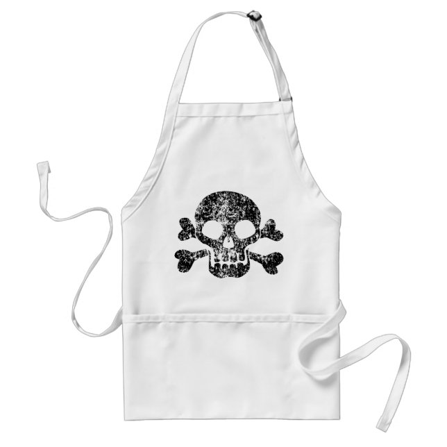 Worn Skull and Crossbones Standard Apron (Front)