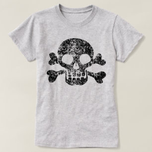 Worn Skull and Crossbones T-Shirt