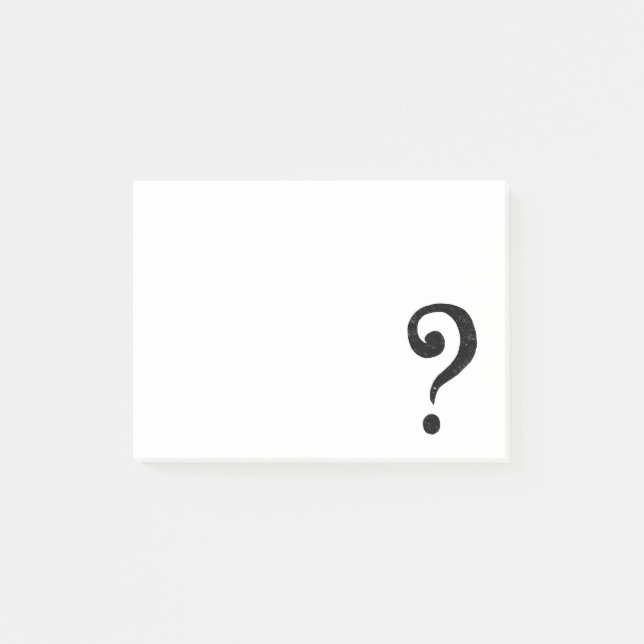 Worn Textured Question Mark Post-it Notes (Front)
