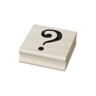 Worn Textured Question Mark Rubber Stamp