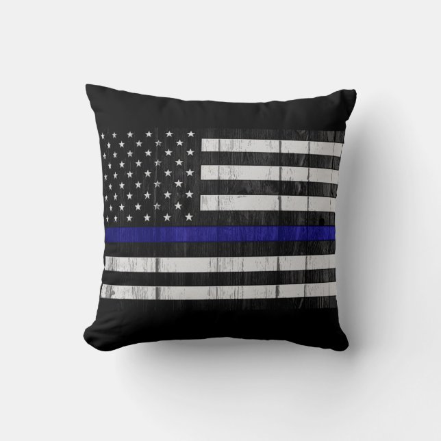 Worn Thin Blue Line Flag Cushion (Front)