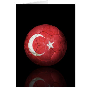 Worn Turkish Flag Football Soccer Ball