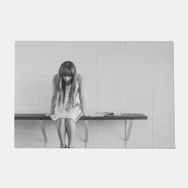 Worried Girl Doormat (Front)