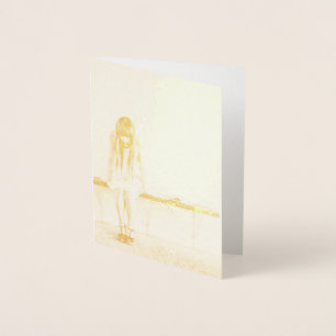 Worried Girl Foil Card
