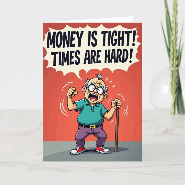 Worried Grandfather Birthday Card (Front)