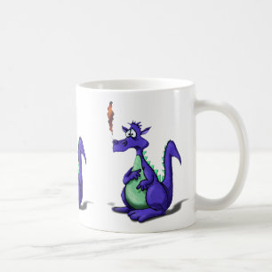 Worried Purple Dragon Cartoon Coffee Mug