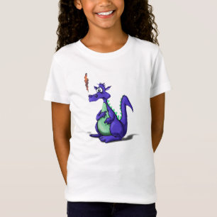 Worried Purple Dragon Cartoon T-Shirt