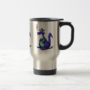 Worried Purple Dragon Cartoon Travel Mug