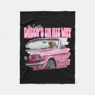 Worry Daddys On His Way Funny Donald Trump Pink 20 Fleece Blanket