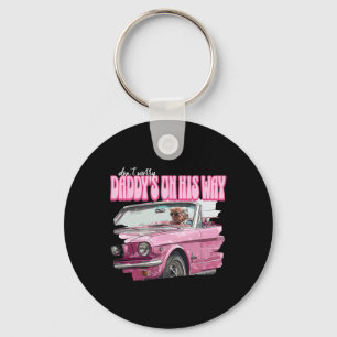 Worry Daddys On His Way Funny Donald Trump Pink 20 Key Ring