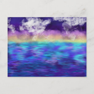 Worship Art Yellow Aqua Blue Purple Oct 2017 ESSL Postcard