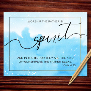 Worship in Spirit John 4 23 Christian Faith Postcard