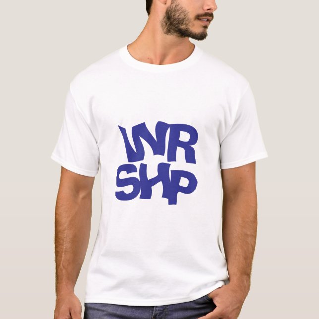WORSHIP Print White T-Shirt (Front)