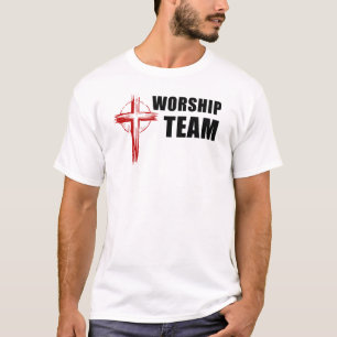 Worship Team Church Service Cross Christian Faith T-Shirt