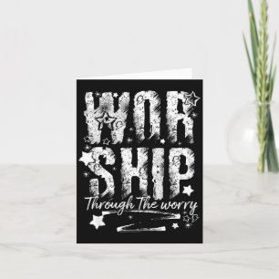 Worship Through The Worry Christian Faith Retro Bi Card