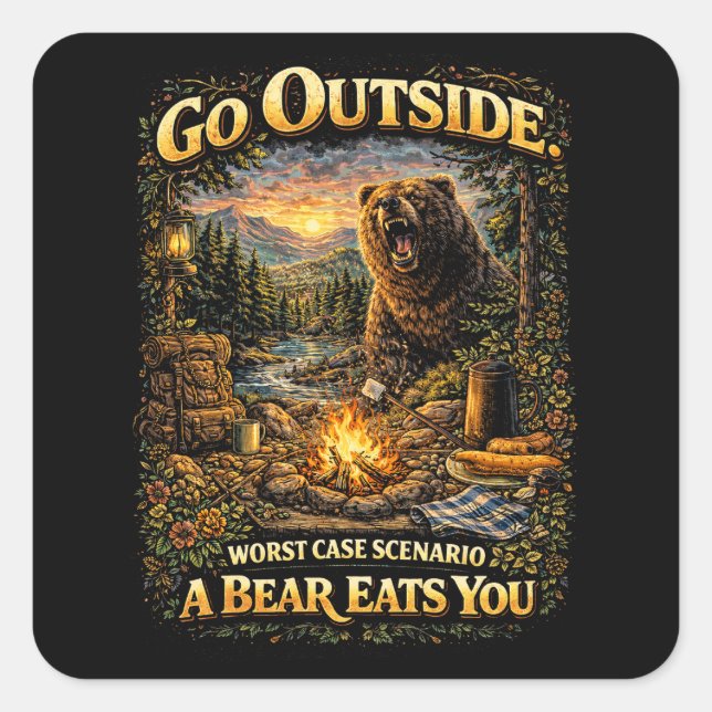 Worst Case Wilderness Square Sticker (Front)