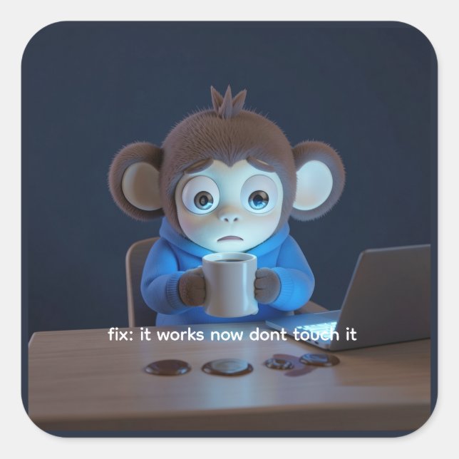 Worst Commit Message Funny Programmer Sticker (Front)