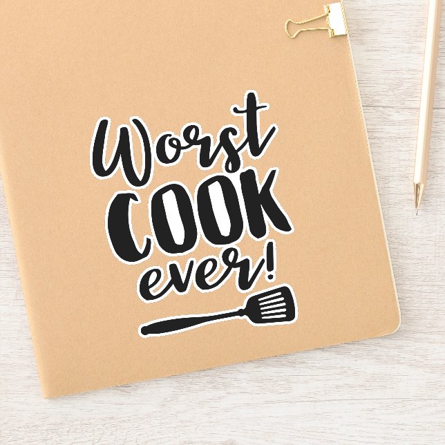 Worst Cook Ever Funny Chef Quote with Spatula (Notebook)