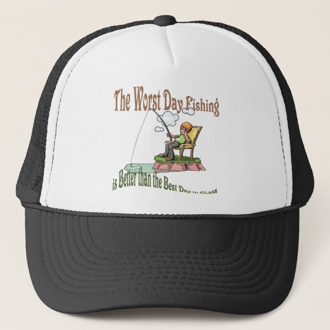 Worst Day Fishing Trucker Hat (Front)