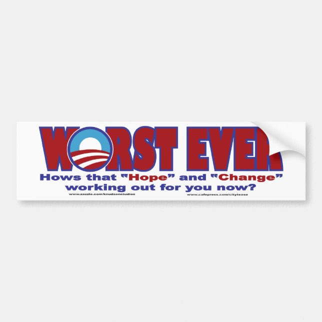 WORST-EVER BUMPER STICKER (Front)