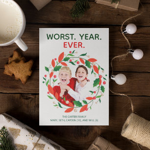 Worst Year Ever Funny Christmas Dark Humour Holiday Card
