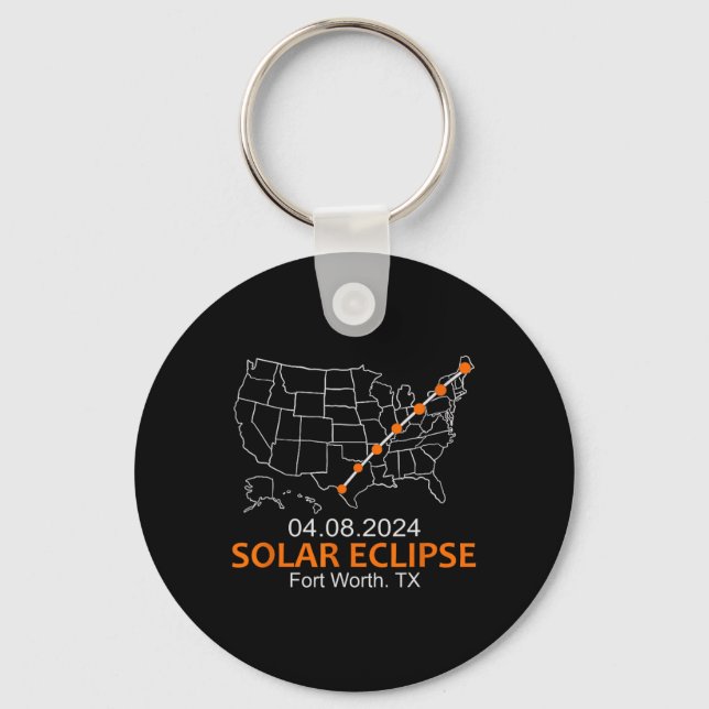 Worth Texas 2024 Total Solar Eclipse  Key Ring (Front)