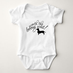 Worth the Long Wait Dachshund Newborn Gift Baby Bo Baby Bodysuit