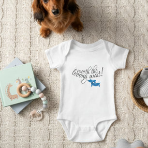 Worth the Long Wait Dachshund Newborn Gift Baby Bodysuit