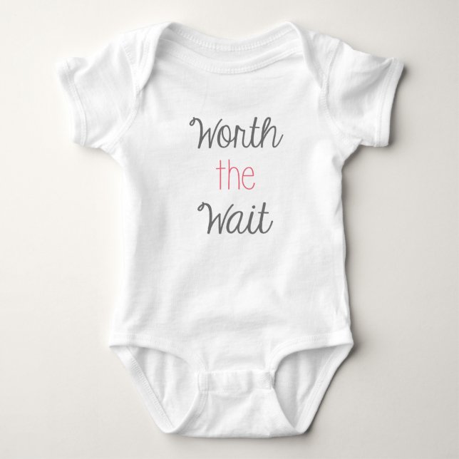 Worth The Wait Baby Body Suit Baby Bodysuit (Front)